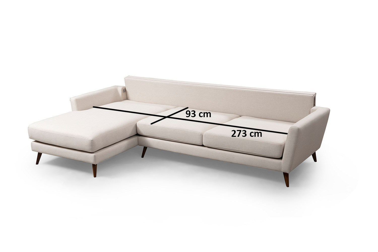 Mayorka Hörn Stor Vänster (Chl - 3R ) - Beige Hörnsoffa-säng