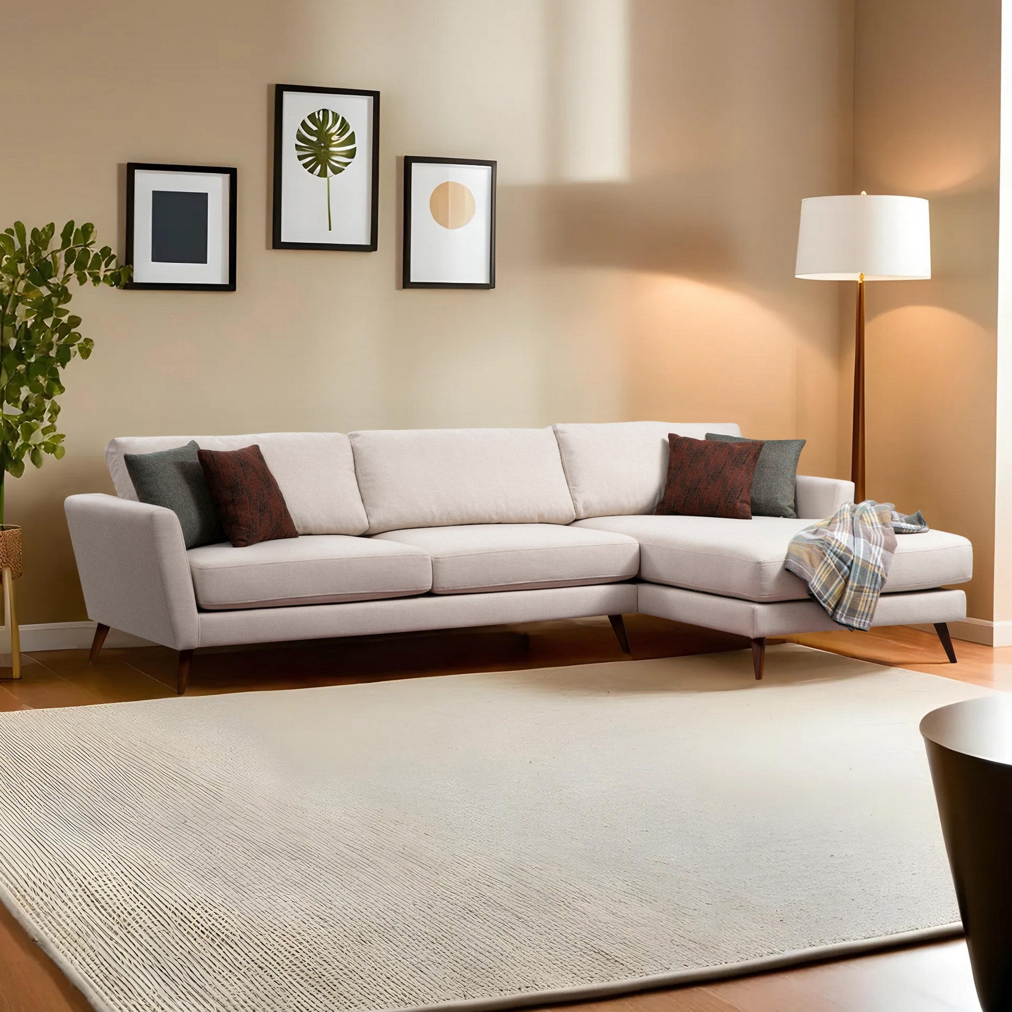 Mayorka Hörn Stor Höger ( L3 - Chl ) - Beige Hörnsoffa-säng