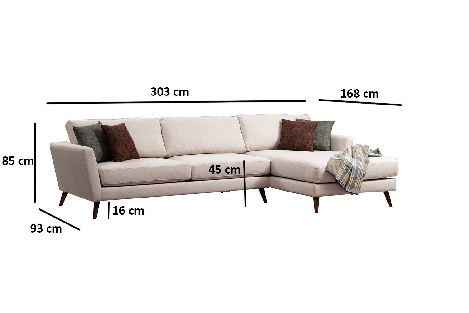 Mayorka Hörn Stor Höger ( L3 - Chl ) - Beige Hörnsoffa-säng
