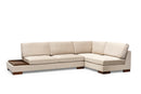 Tulpanhörn Höger Utan Pouf - Beige Hörnsoffa
