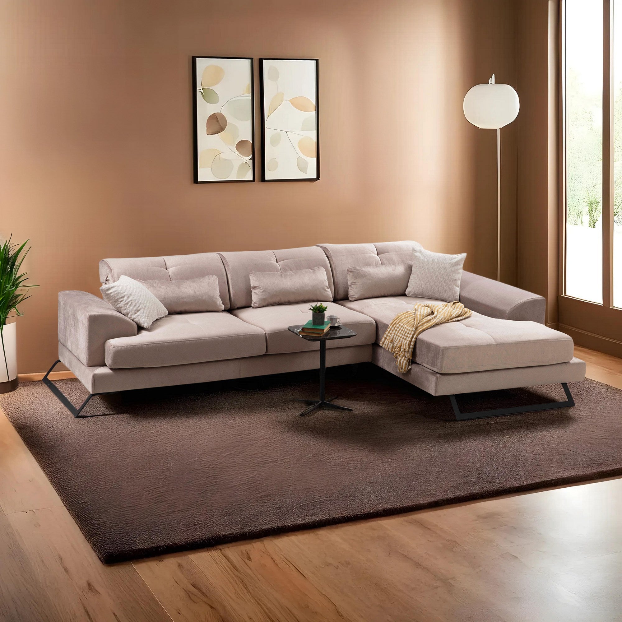 Frido Corner Right (L3+Chl) - Beige Hörnsoffa