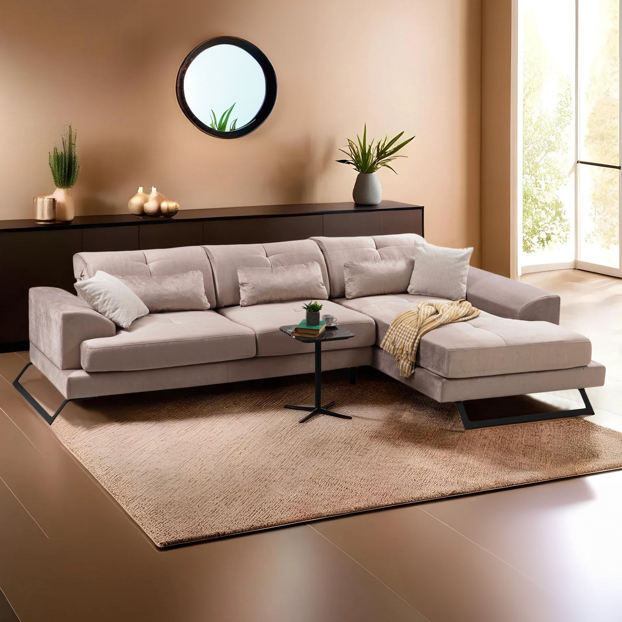 Frido Corner Right (L3+Chl) - Beige Hörnsoffa