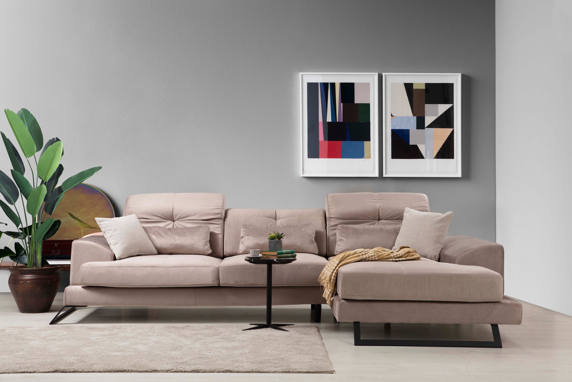 Frido Corner Right (L3+Chl) - Beige Hörnsoffa