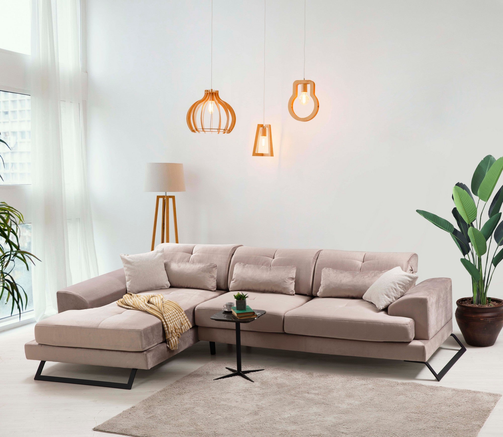 Frido Corner Left (Chl+3R) - Beige Hörnsoffa