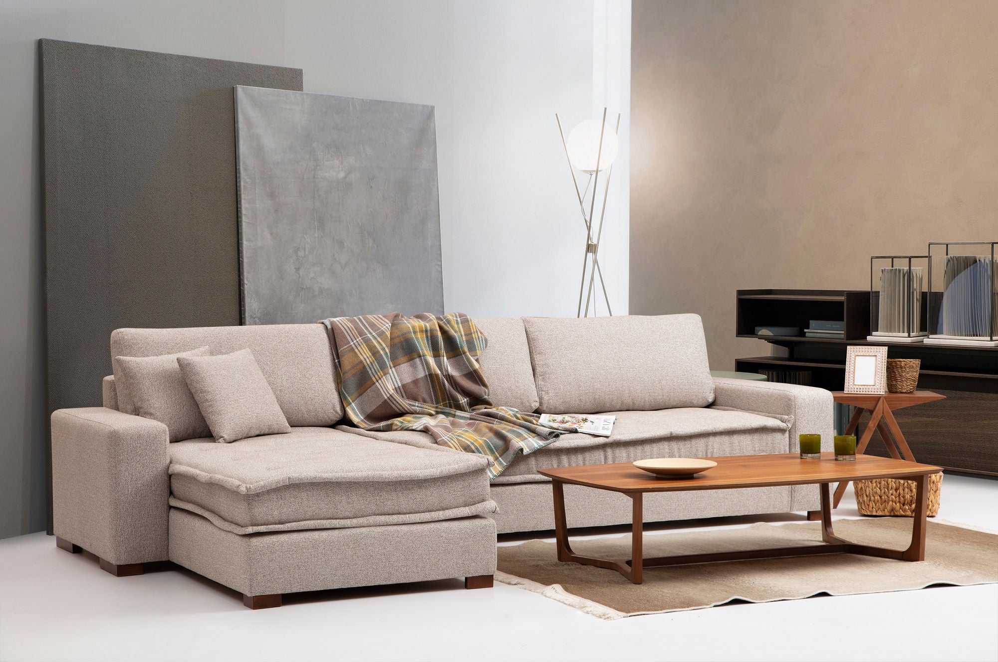 Lena Corner (CHL-3R) - Sand Beige Hörnsoffa