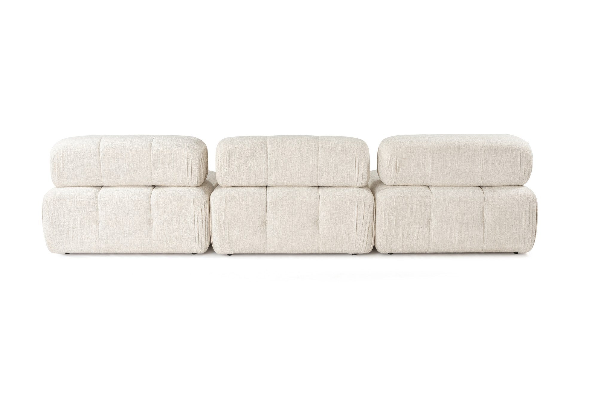 Doblo 3 Sittande med Puff (L1-O1-1R-Puff) - Krämfärgad Hörnsoffa