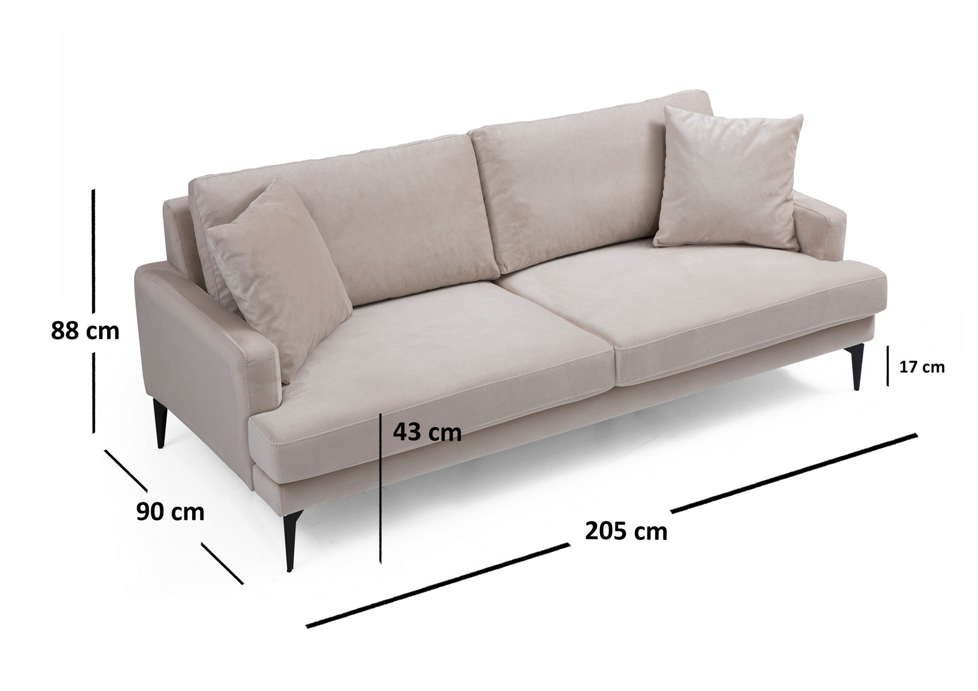 Papira 3 Sits - Beige 3-Sitssoffa