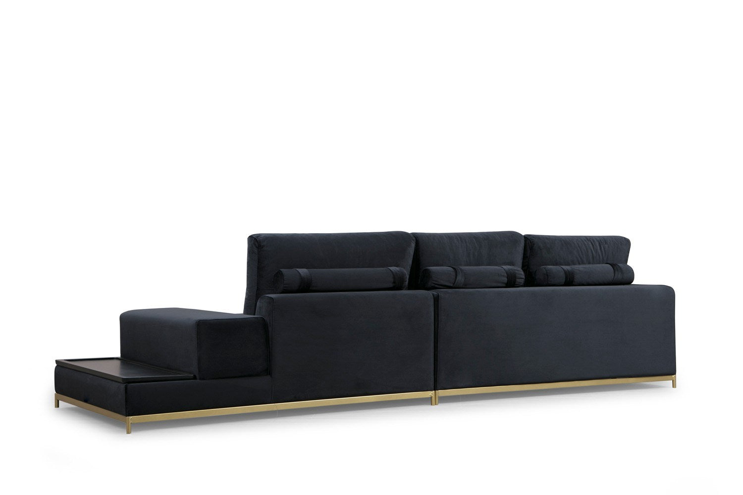 Line Med Sidoskåp - Svart 4-Sits Soffa