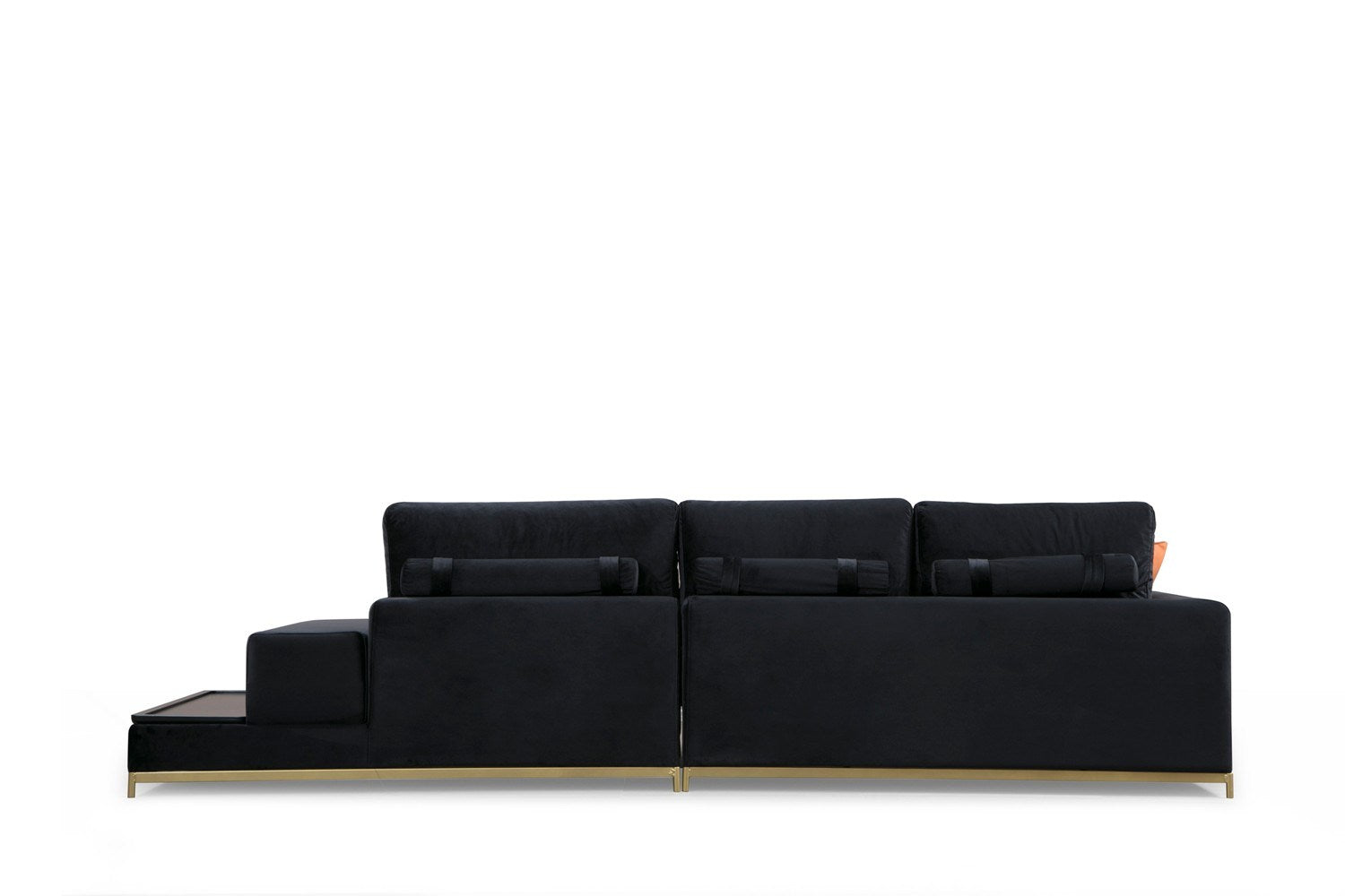 Line Med Sidoskåp - Svart 4-Sits Soffa
