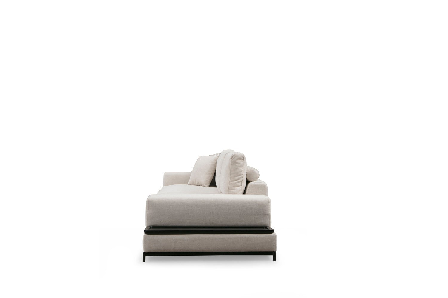 Line Med Sidoskåp - Beige 4-Sits Soffa