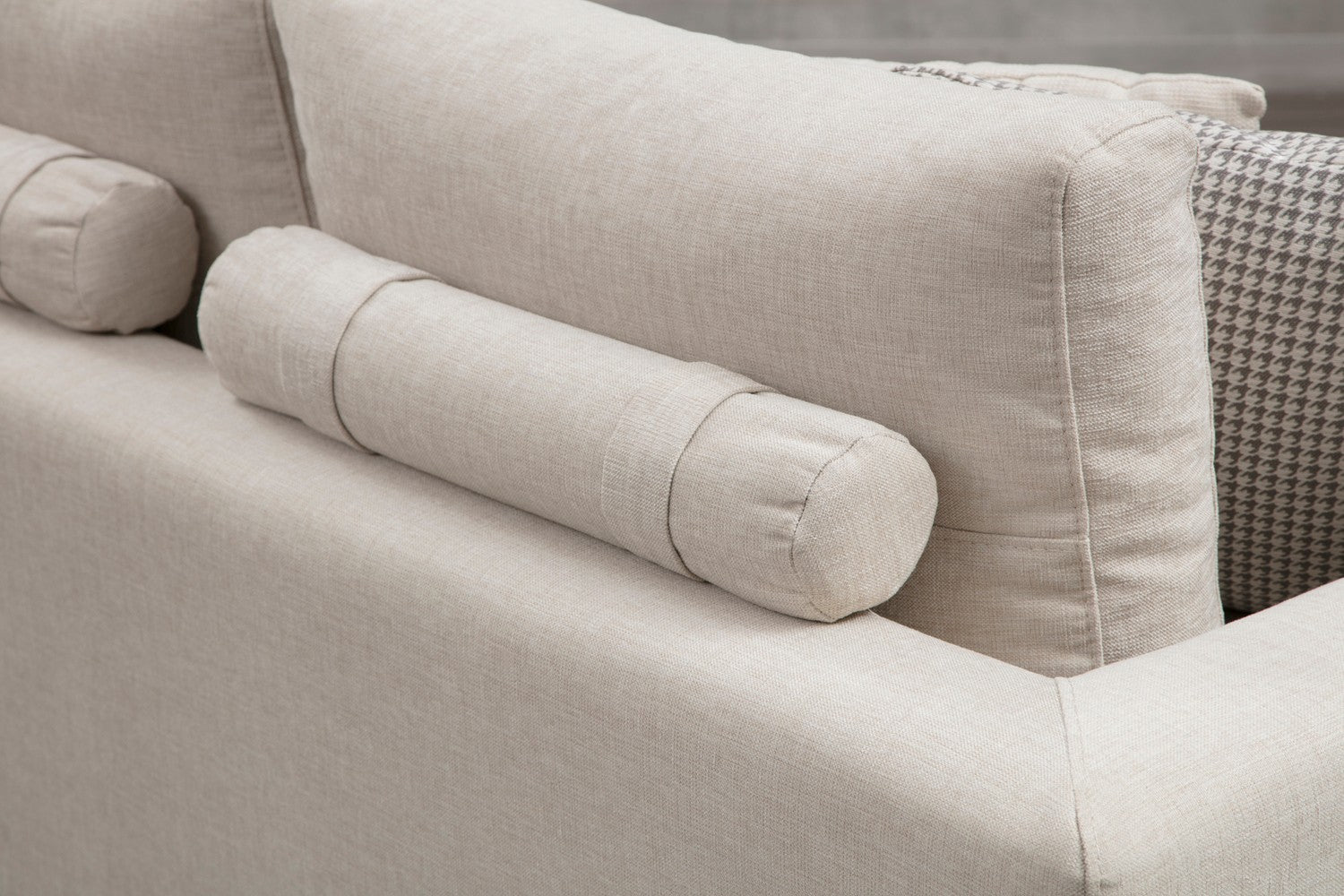 Line Med Sidoskåp - Beige 4-Sits Soffa