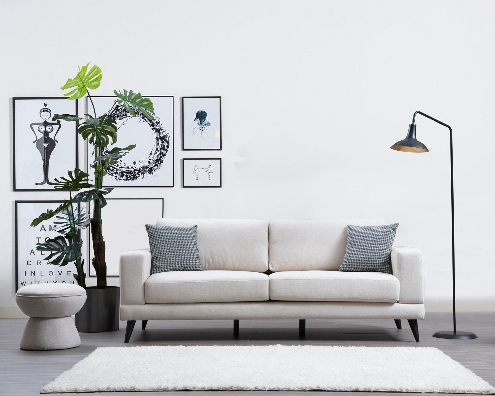 Nordic 3-sitssoffa - Beige 3-sängsoffa