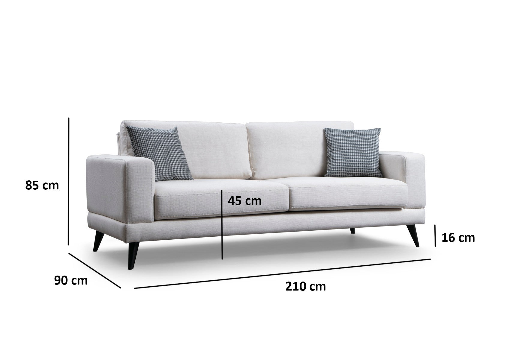 Nordic 3-sitssoffa - Beige 3-sängsoffa