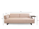 Infinity med sidobord - Beige 3-sits sängsoffa