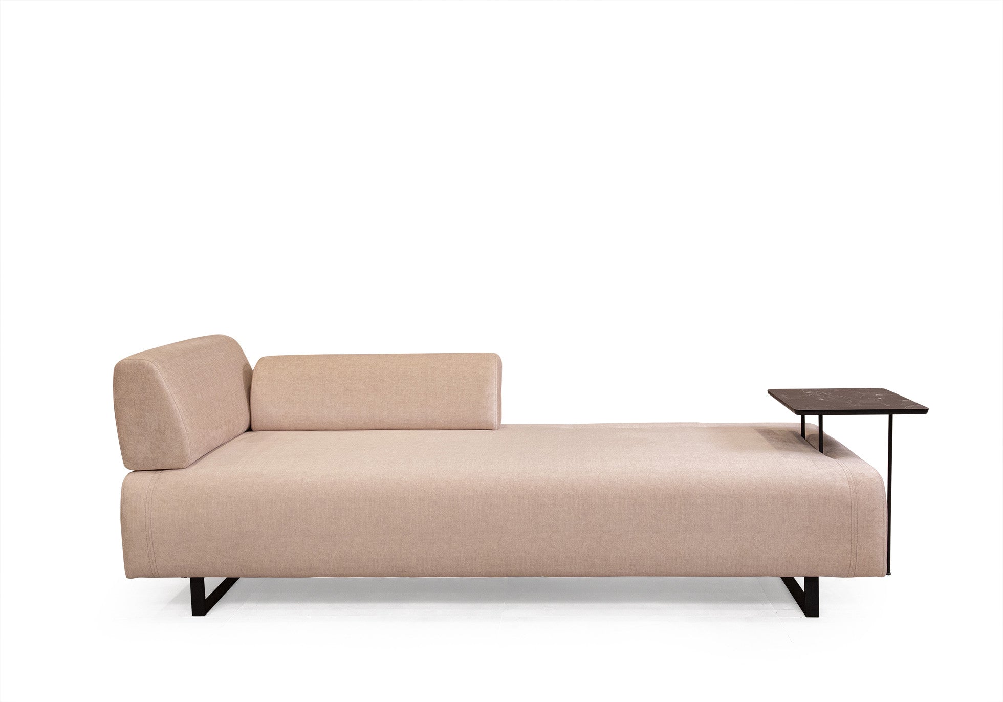 Infinity med sidobord - Beige 3-sits sängsoffa