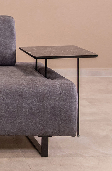 Infinity med sidobord - Antracit 3-sits sängsoffa