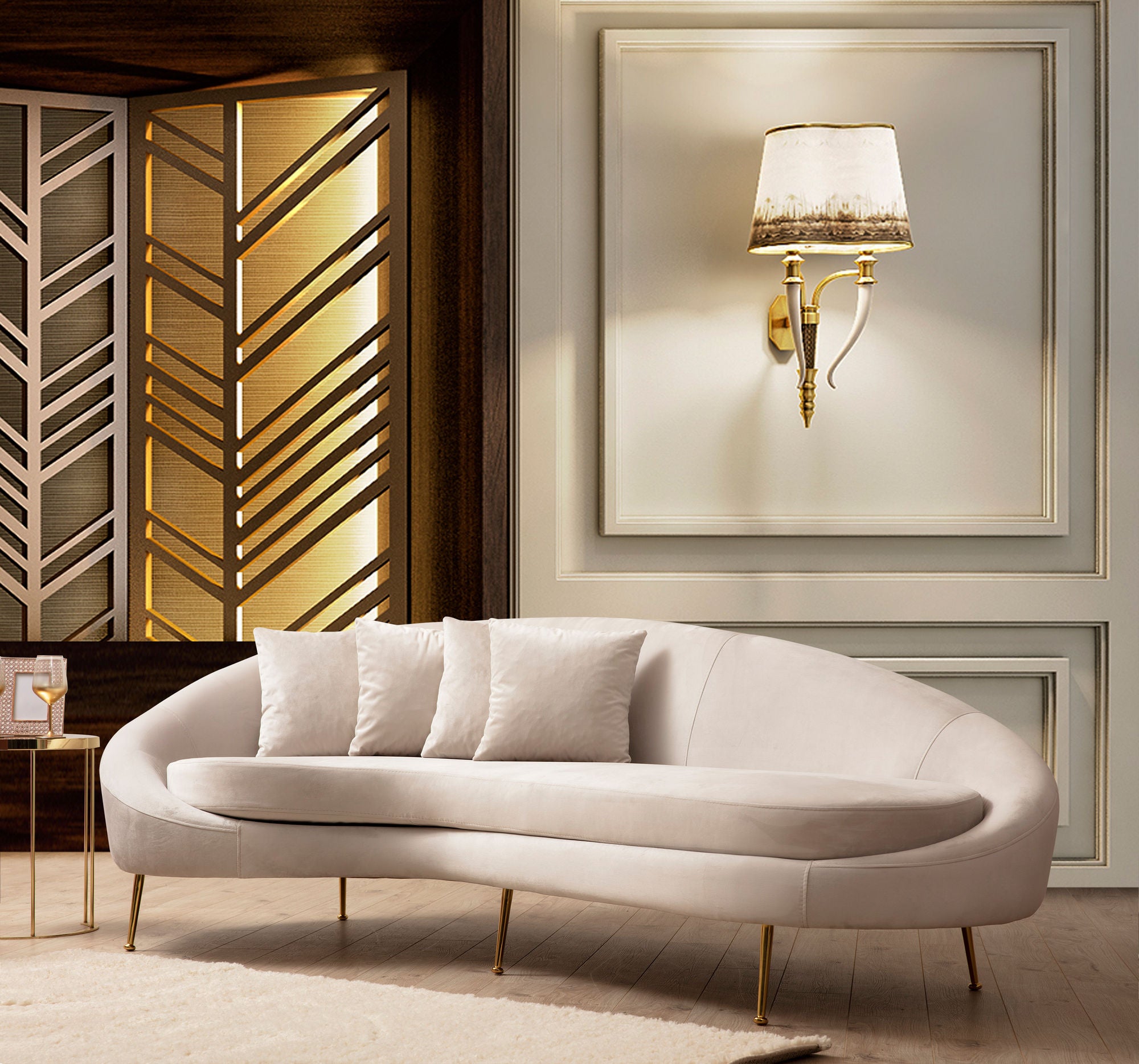 Eses Left - Beige 3-sits Soffa