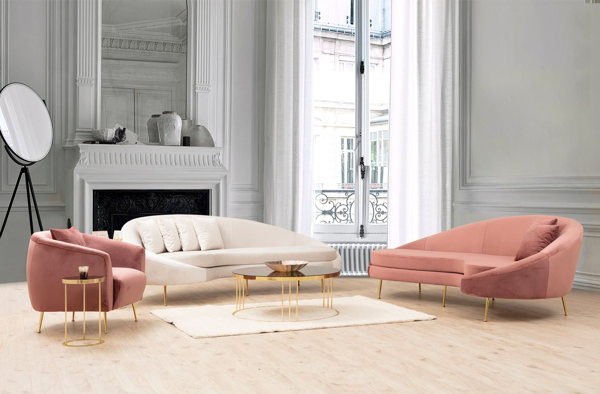 Eses Left - Beige 3-sits Soffa