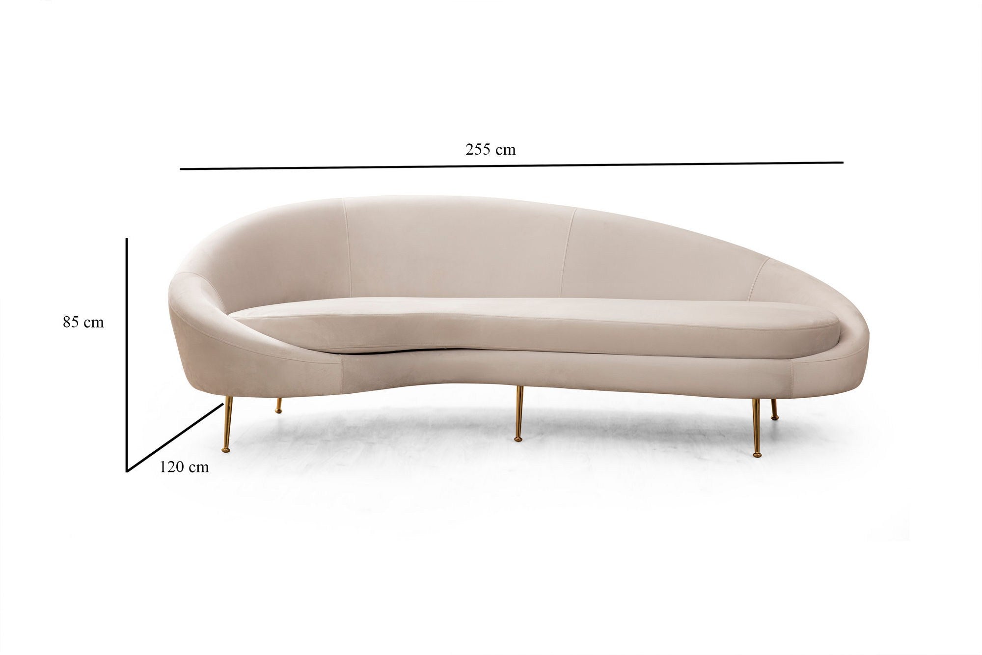 Eses Left - Beige 3-sits Soffa