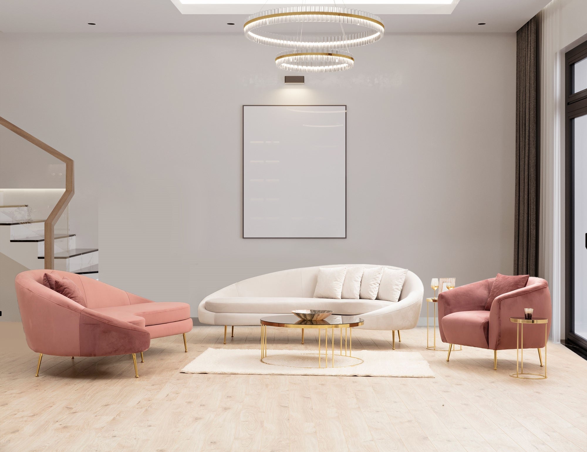 Eses Left - Rosa 3-sits Soffa