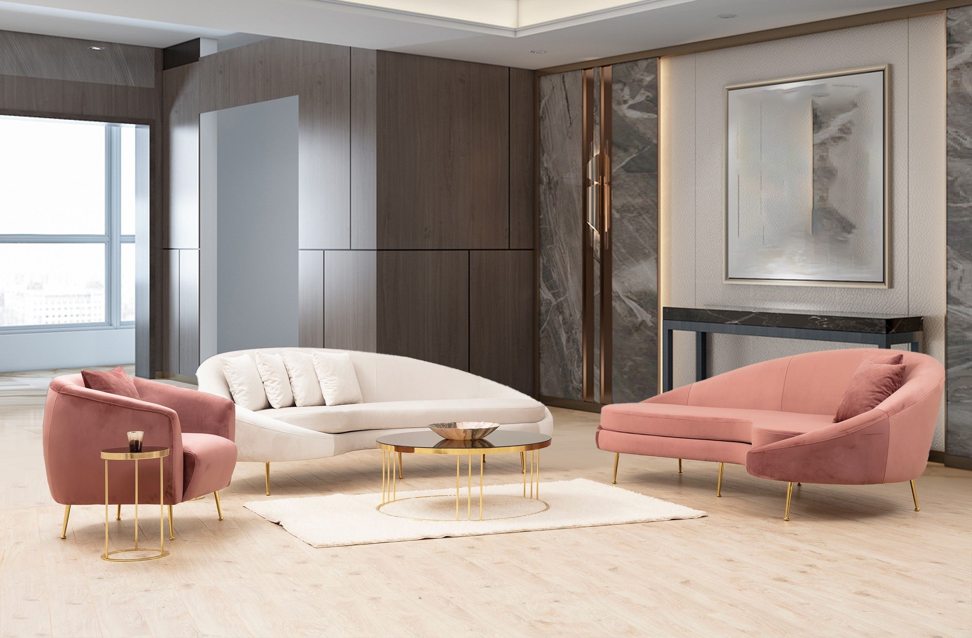 Eses Right - Rosa 3-sits Soffa