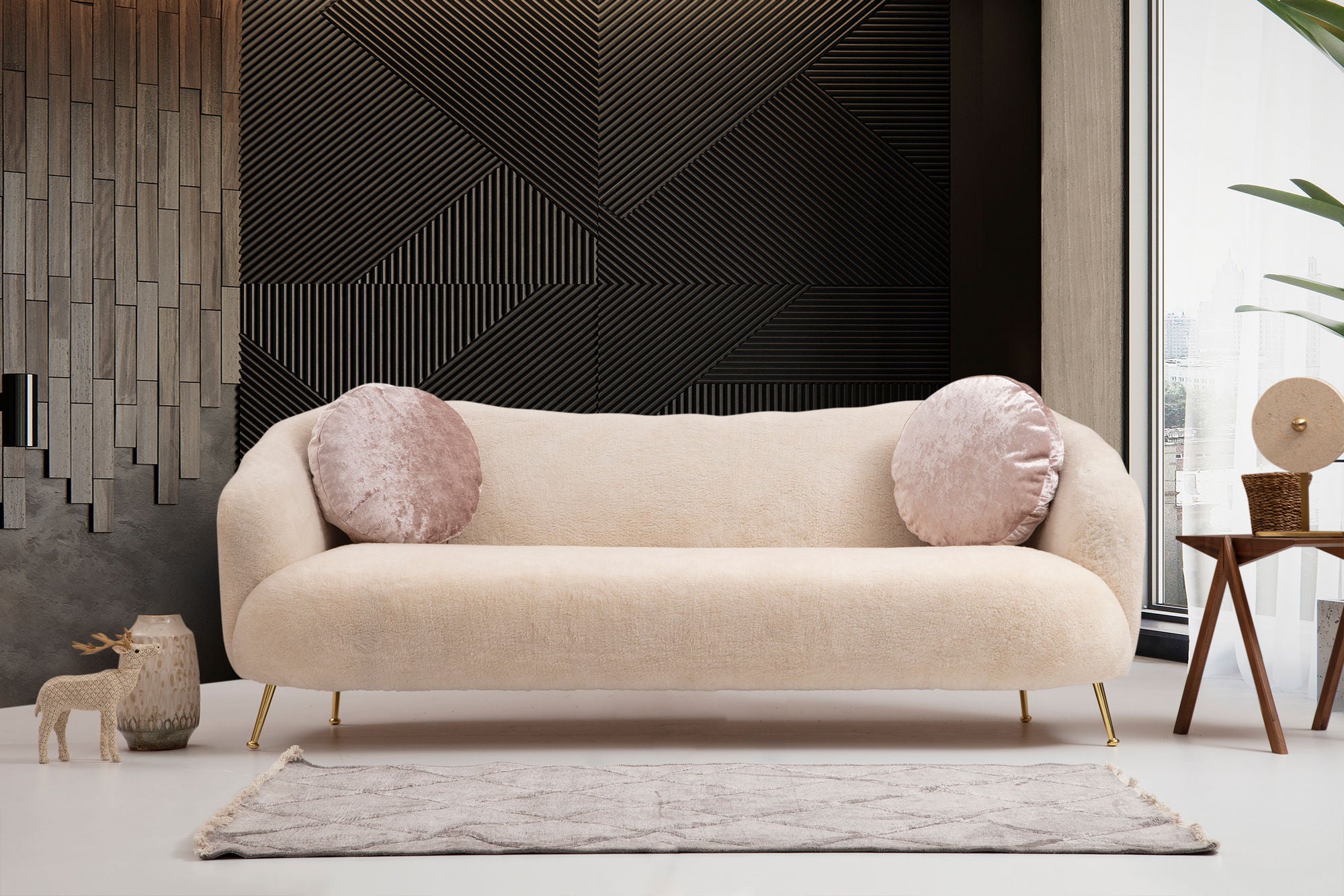 Istiridye - Beige 3-sitssoffa