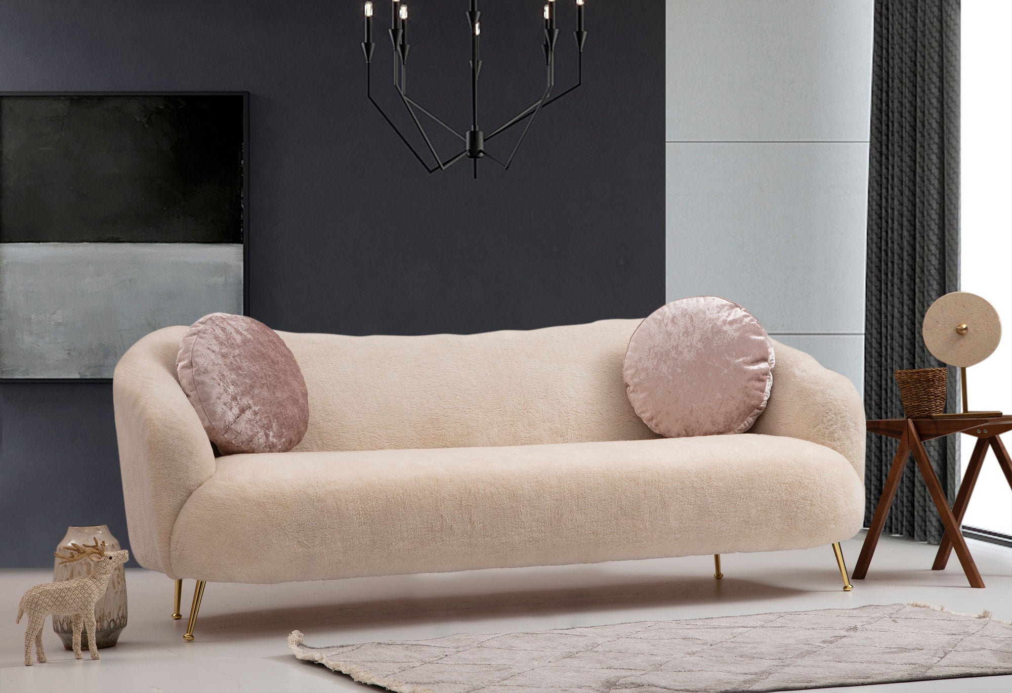Istiridye - Beige 3-sitssoffa