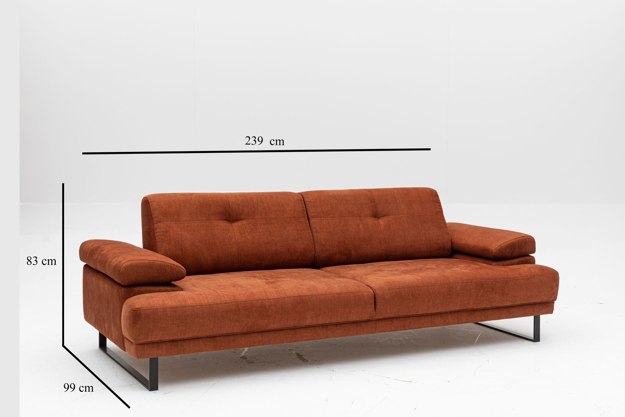 Mustang - Orange 3-Sits Soffa-säng