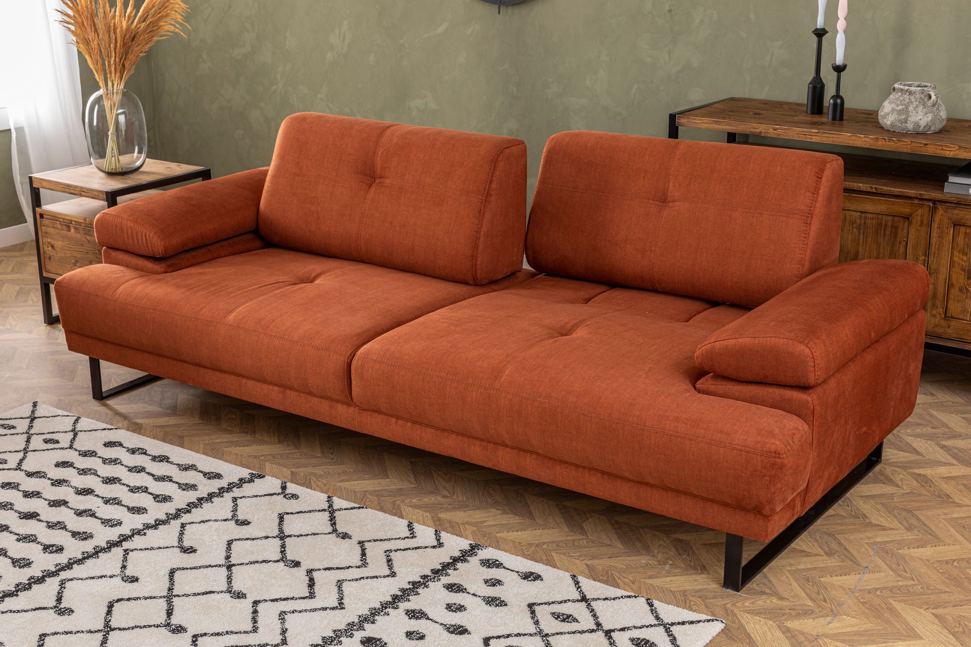 Mustang - Orange 3-Sits Soffa-säng