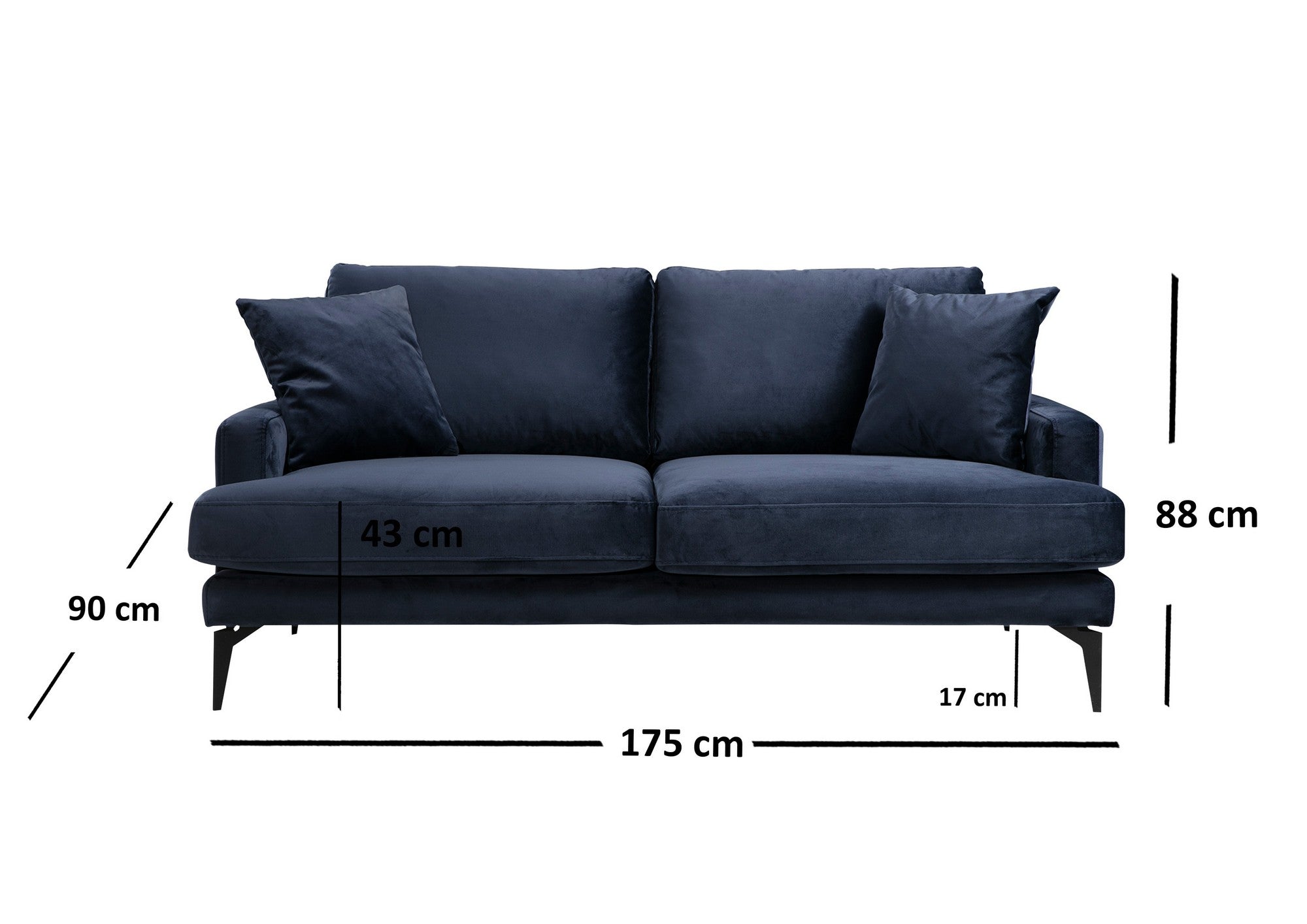 Papira 2 Sits - Marinblå 2-Sits Soffa