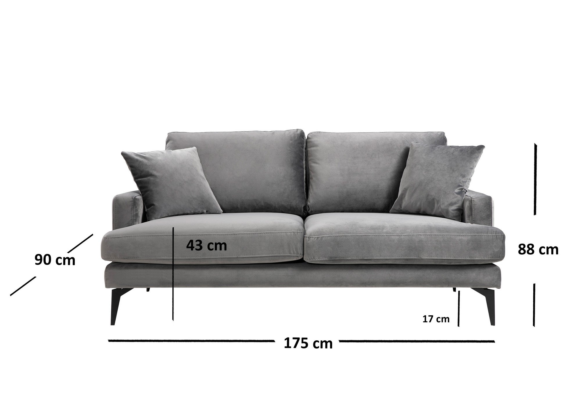 Papira 2 Sits - Grå 2-Sits Soffa