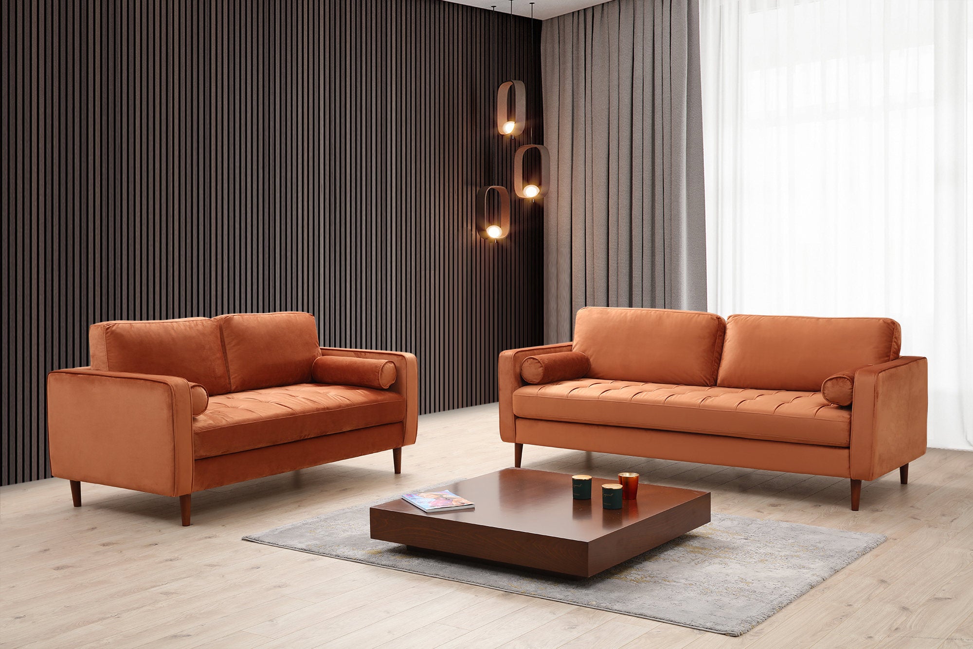 Rom - Orange 2-sitssoffa
