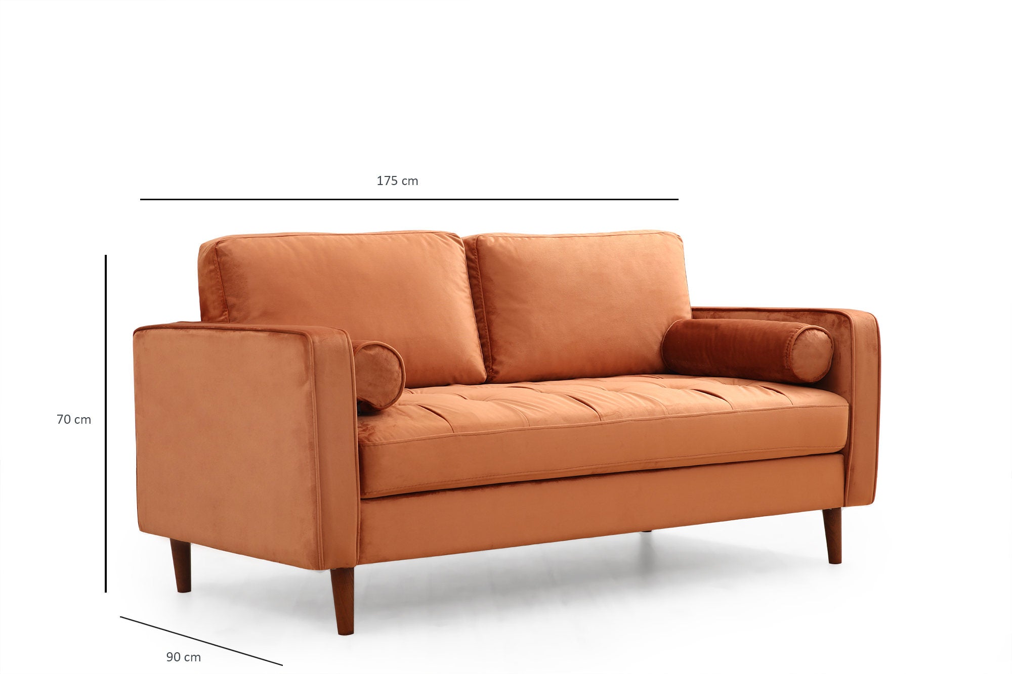 Rom - Orange 2-sitssoffa
