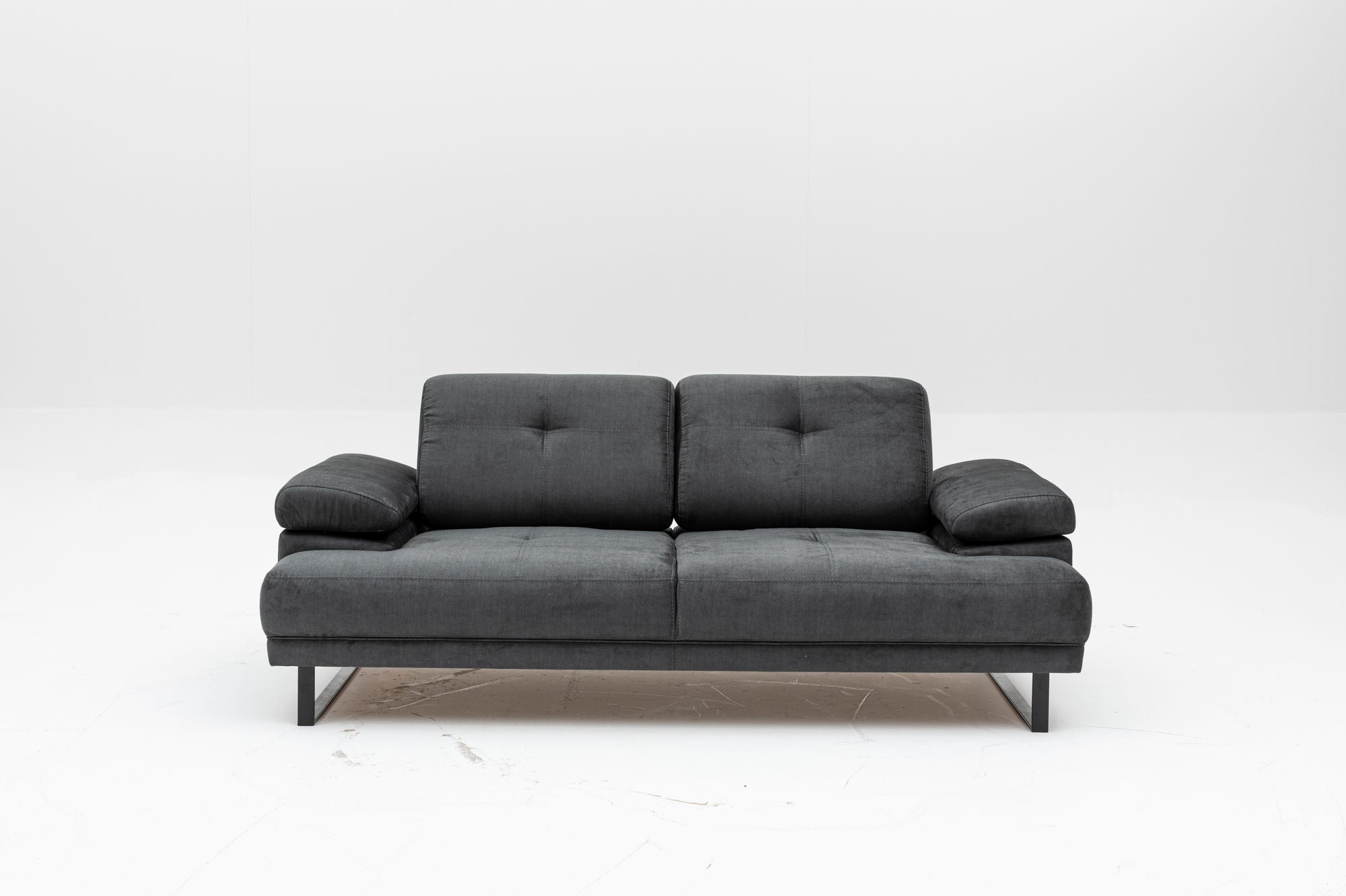 Mustang - Antracit 2-sits Soffa-Bädd