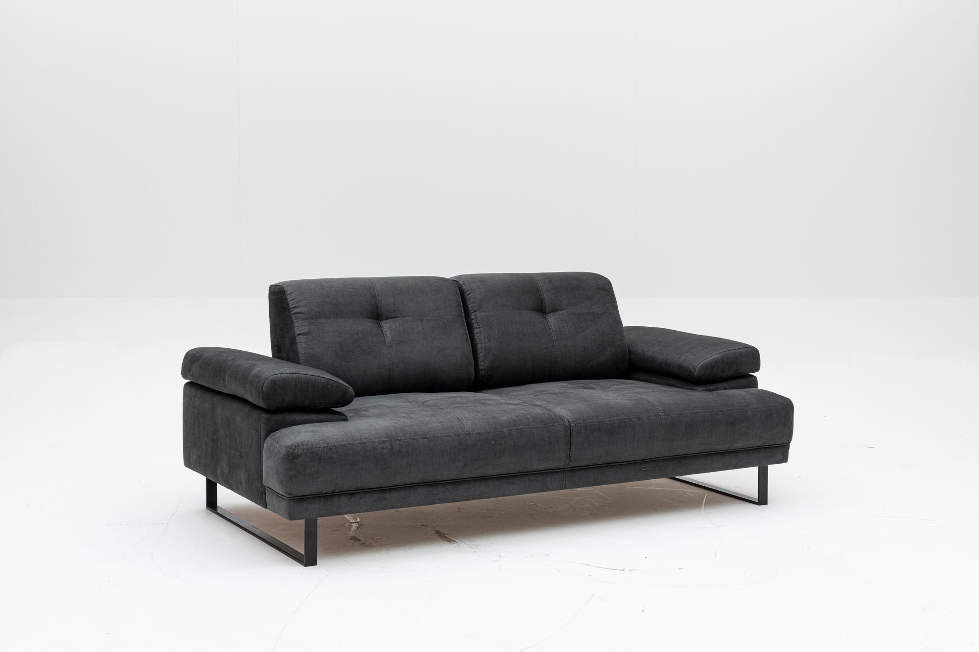 Mustang - Antracit 2-sits Soffa-Bädd