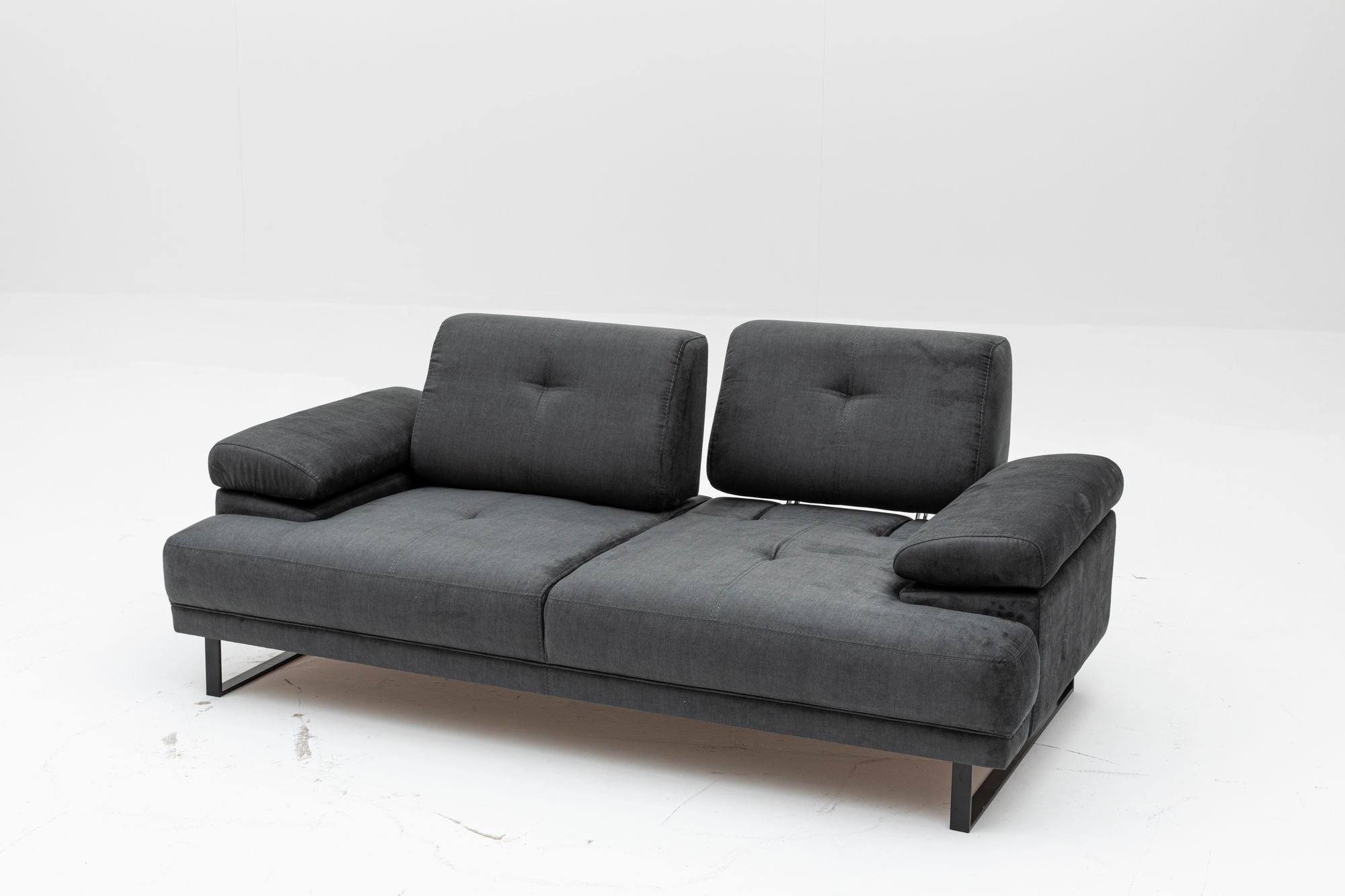 Mustang - Antracit 2-sits Soffa-Bädd