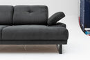 Mustang - Antracit 2-sits Soffa-Bädd