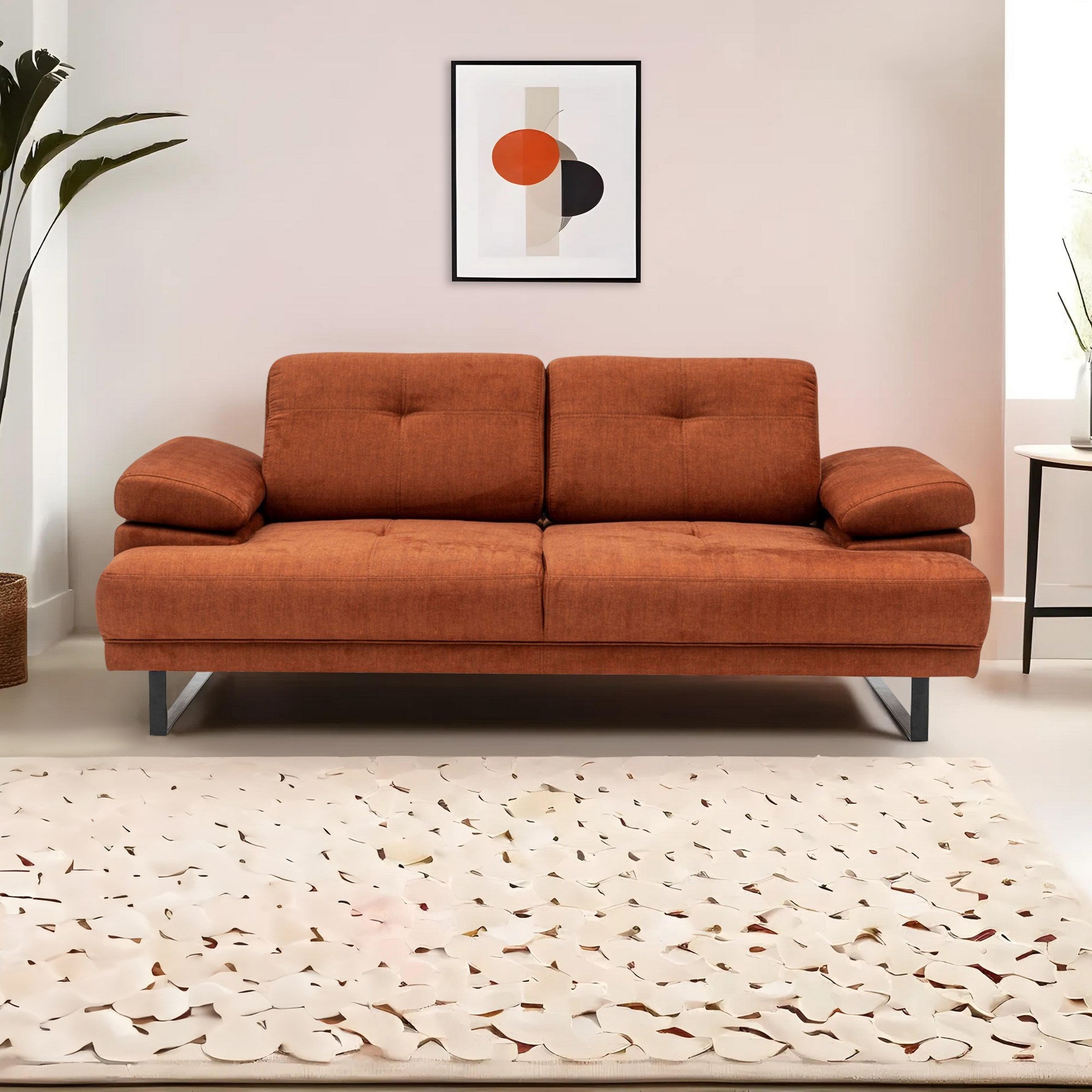 Mustang - Orange 2-sits Soffa-Bädd