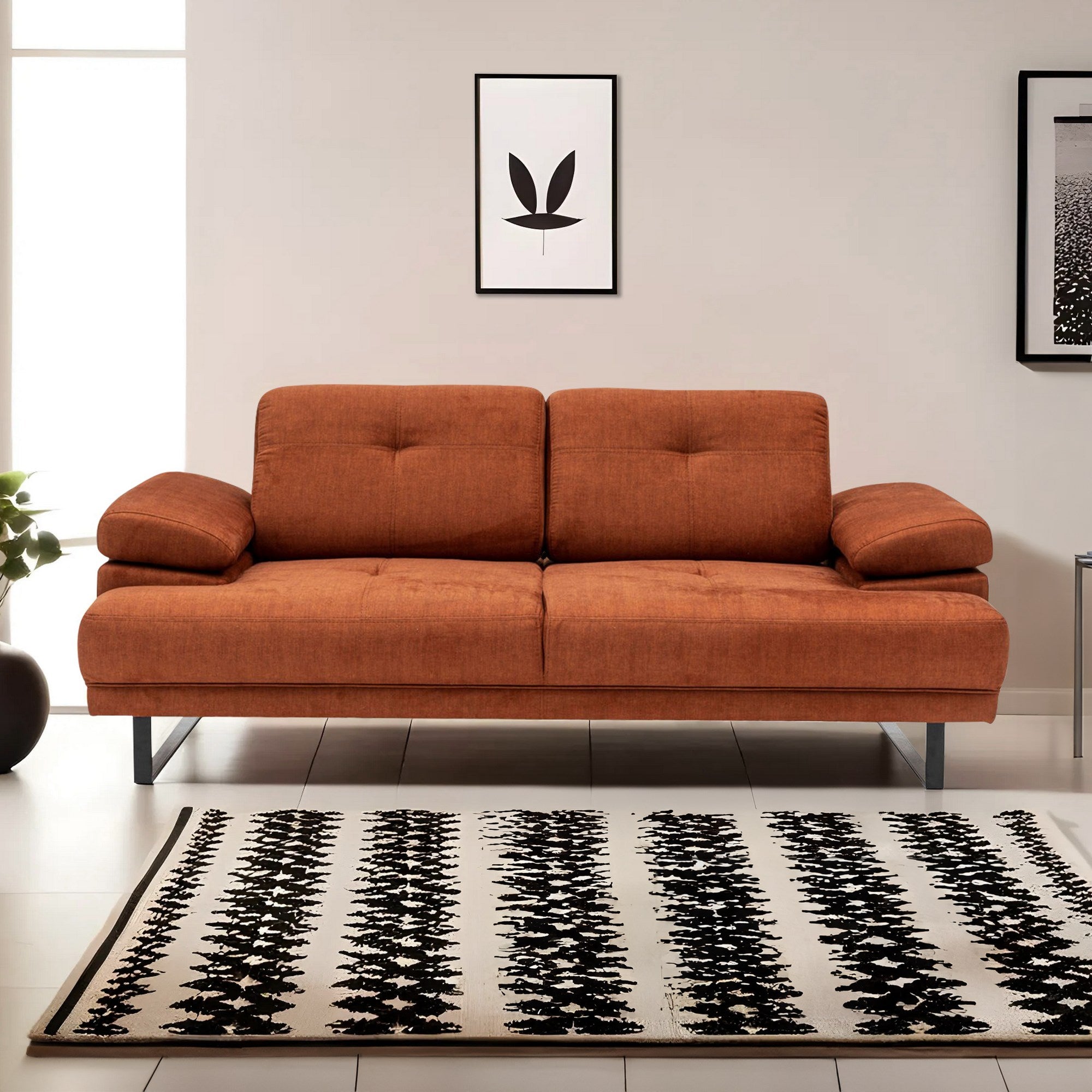 Mustang - Orange 2-sits Soffa-Bädd