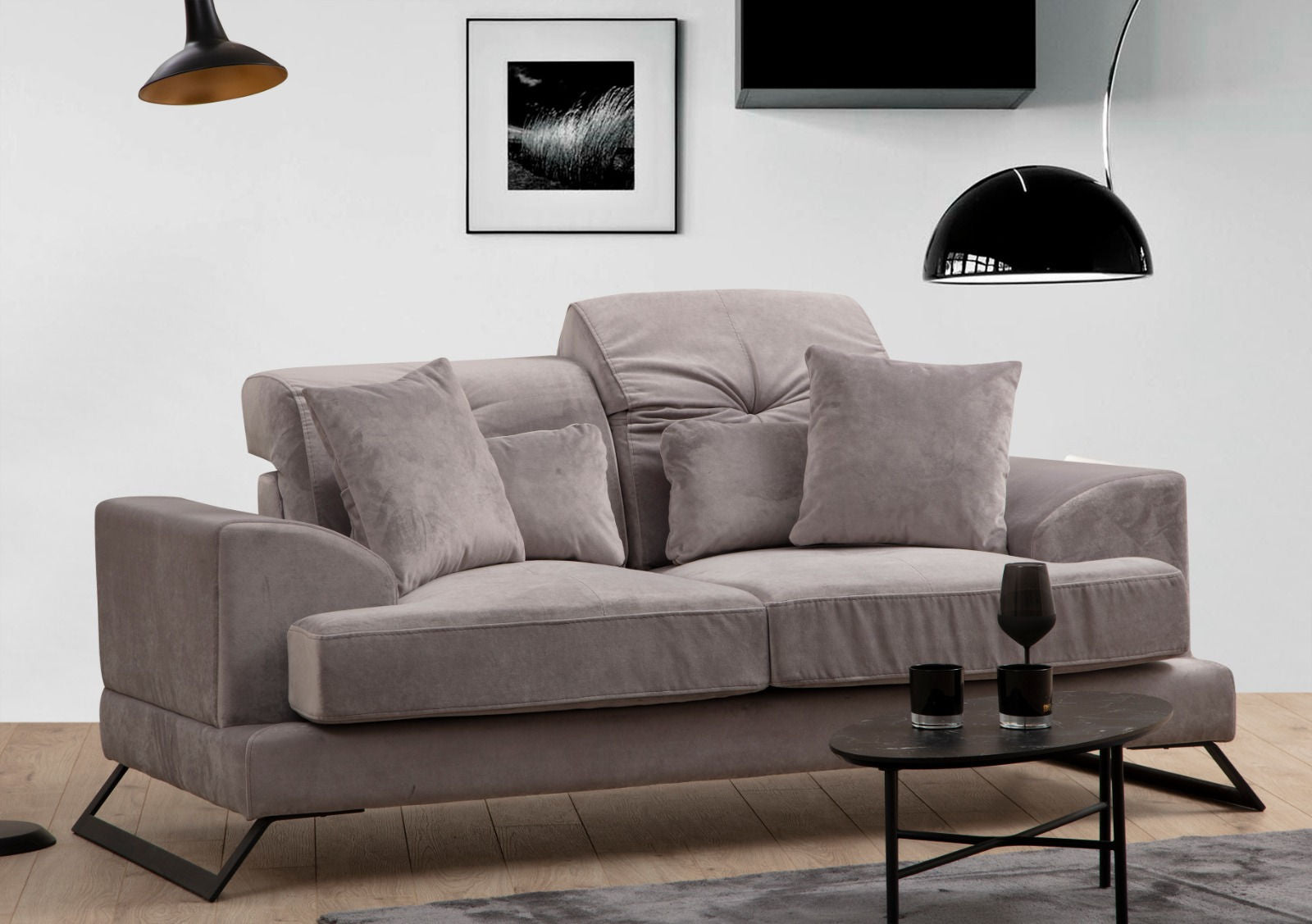 Frido - Ljusgrå 2-Sits Soffa