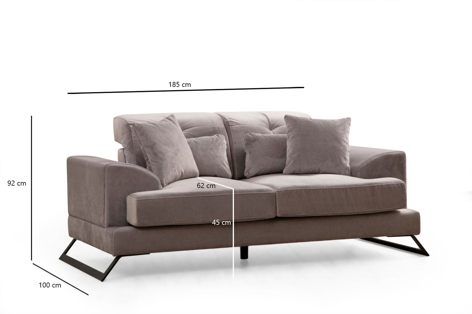 Frido - Ljusgrå 2-Sits Soffa