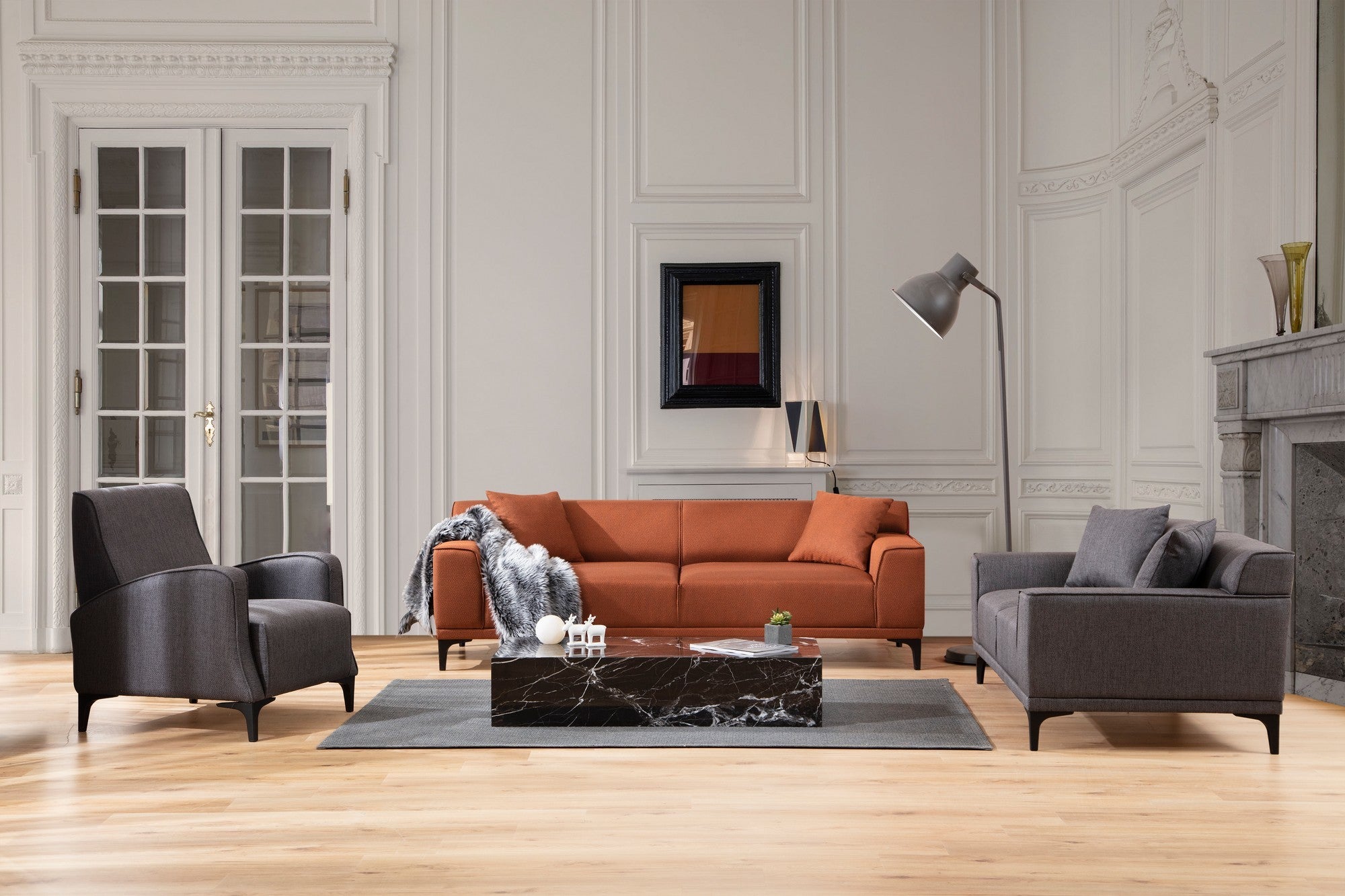 Petra 3 - Orange 3-sitssoffa