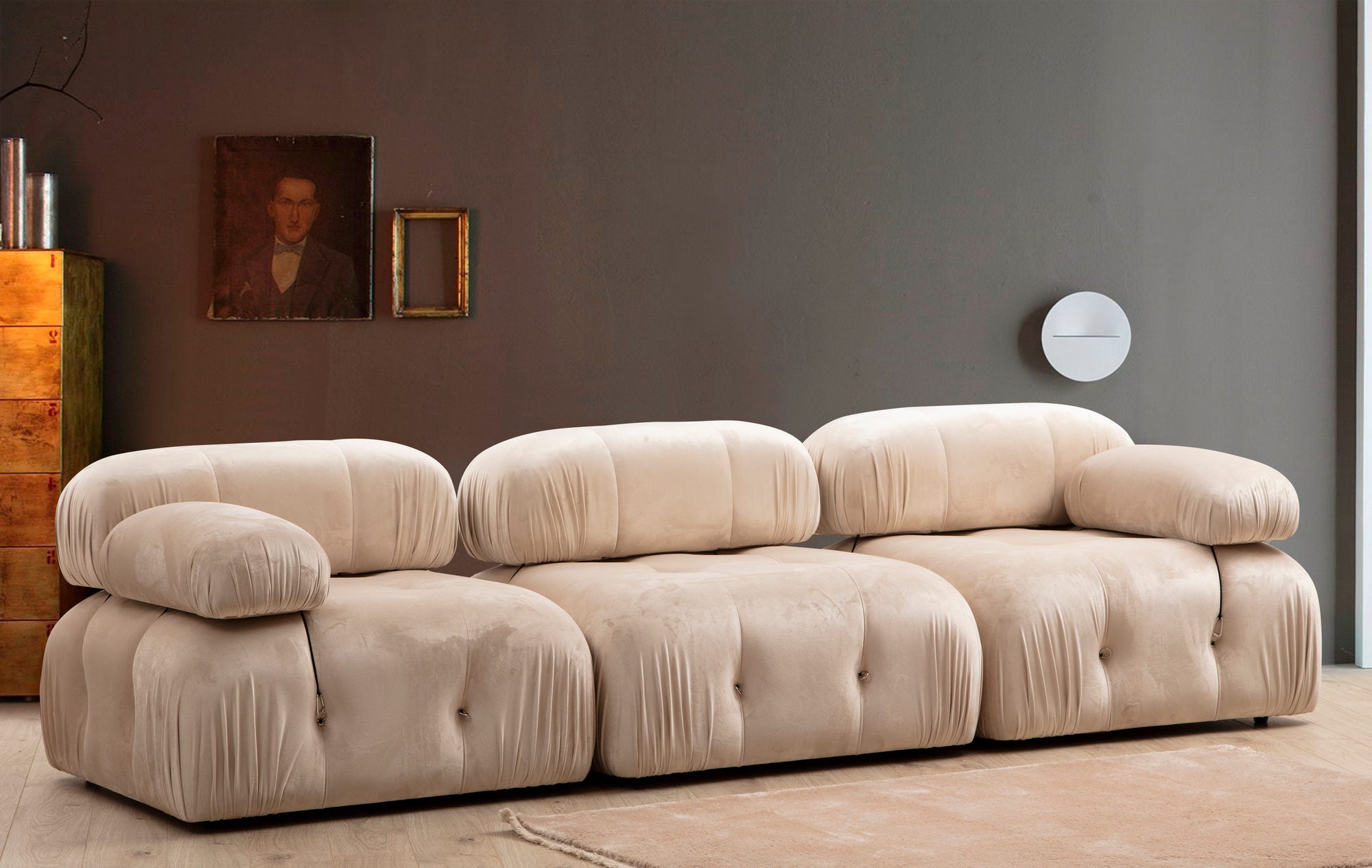 Bubble 3-sits ( L1-O1-1R) - Velvet 3-sits soffa