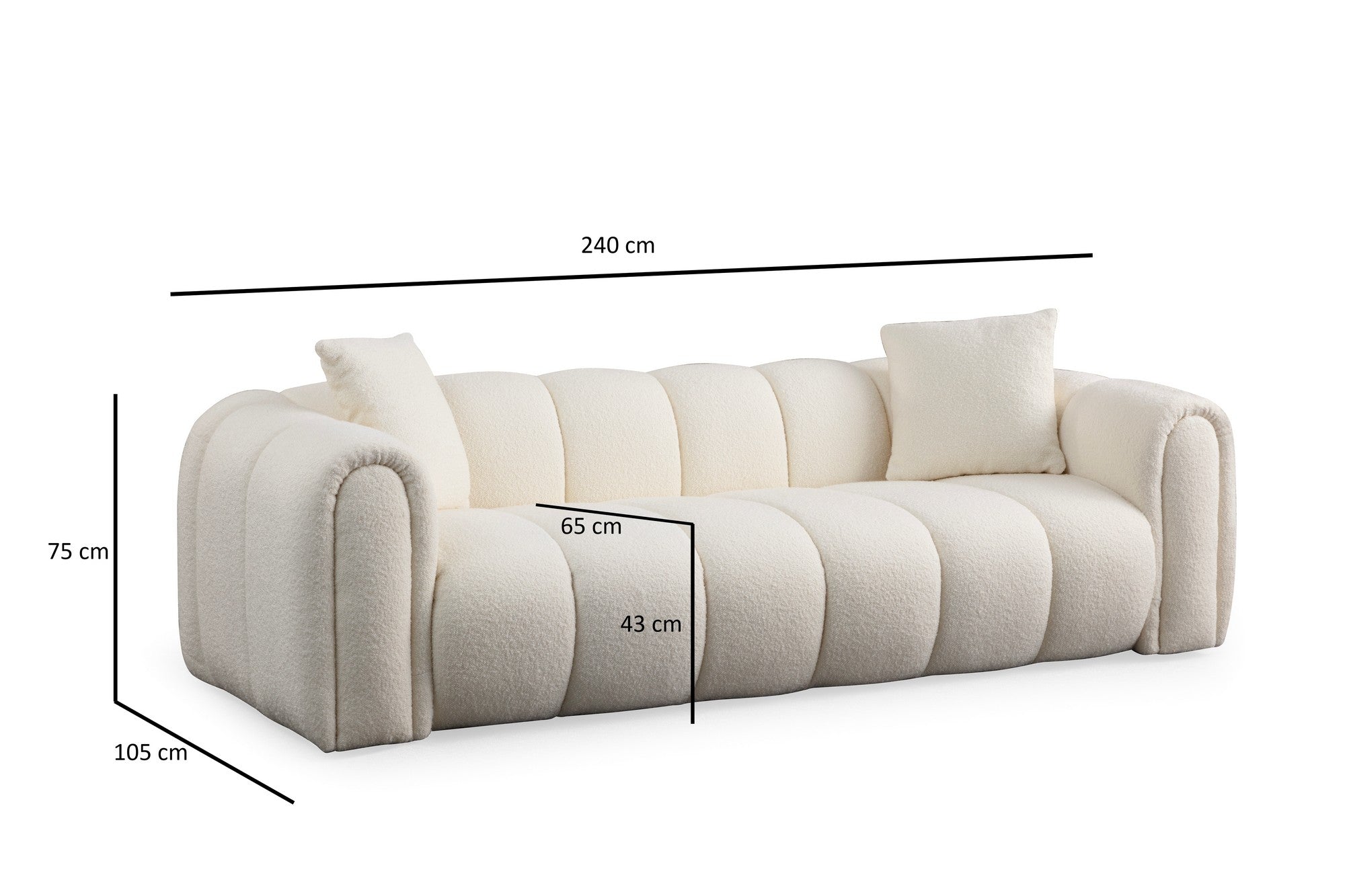 Puffy 3 - Vit 3-Sits Soffa