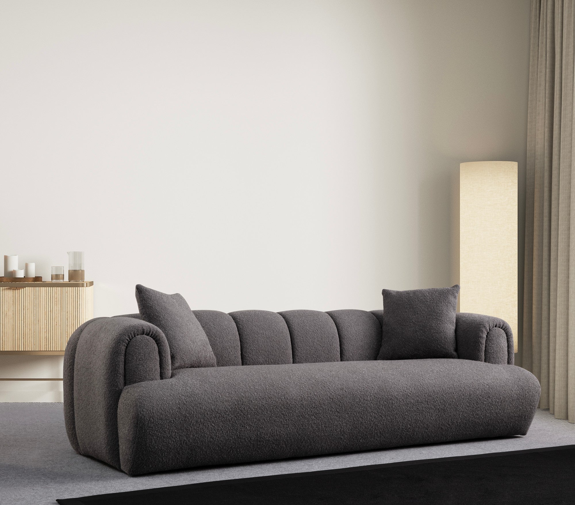 Puffy 3 Plain - Antracit 3-Sits Soffa