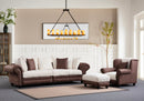 Fresno 3 - Brun, Vit 3-sits soffa