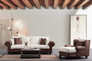 Fresno 3 - Brun, Vit 3-sits soffa