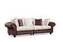 Fresno 3 - Brun, Vit 3-sits soffa