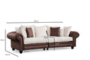 Fresno 3 - Brun, Vit 3-sits soffa
