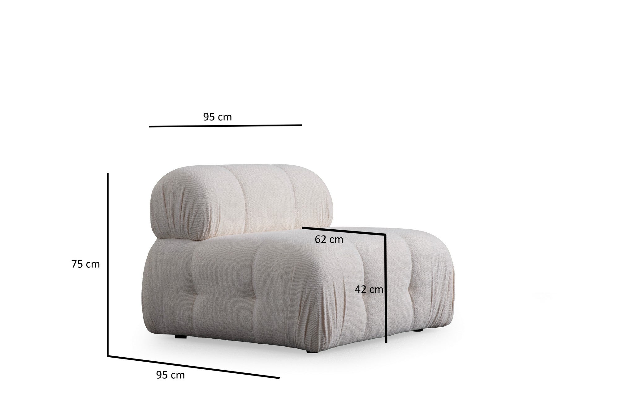 Petite 3 - Vit 3-sitssoffa